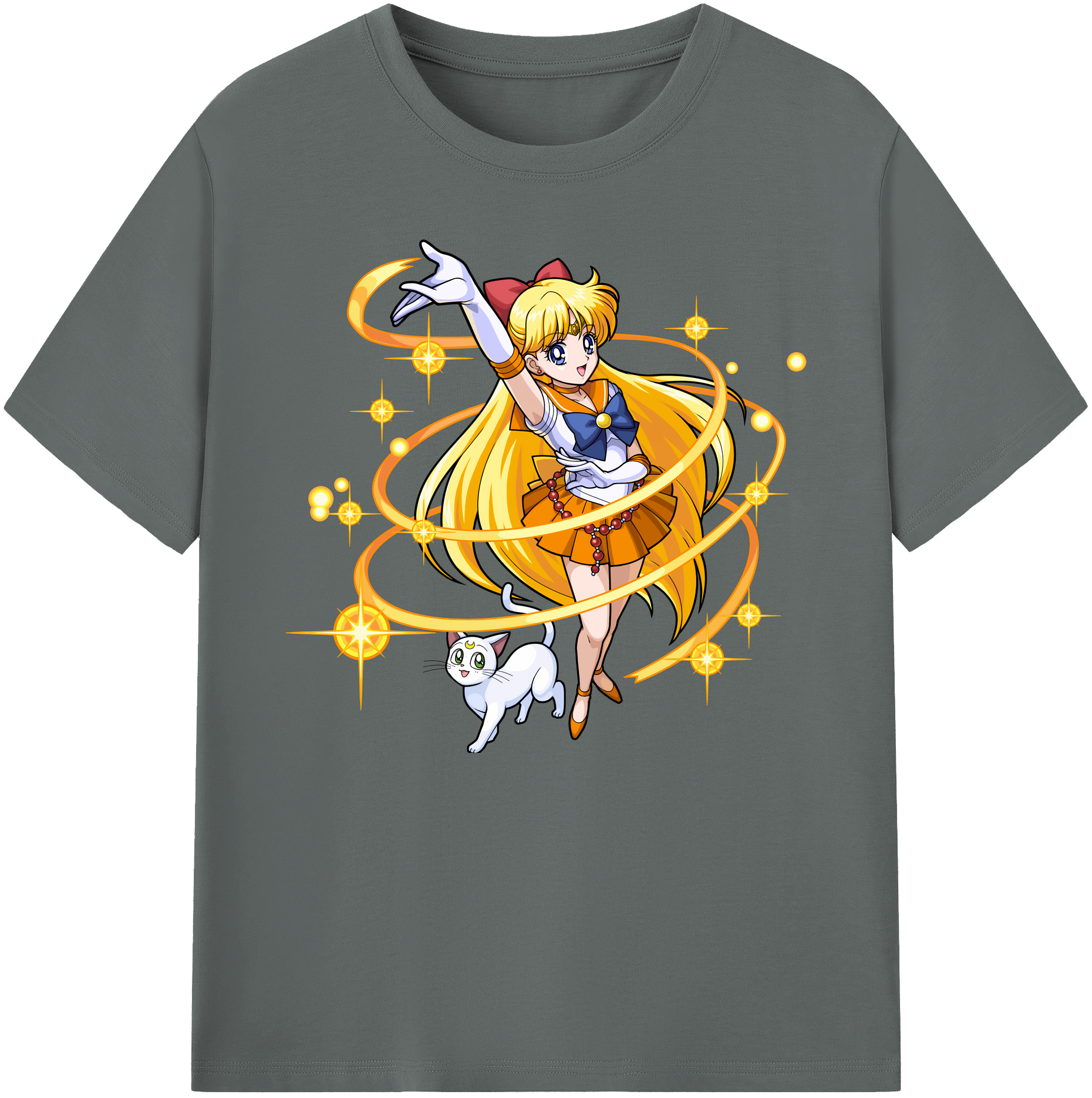 （画像用） 美少女戦士セーラームーン 愛野 美奈子 あいの みなこ Sailor Moon Aino Minako 綿100％ メンズ半袖Tシャツ｜肌触りやわらか＆通気性